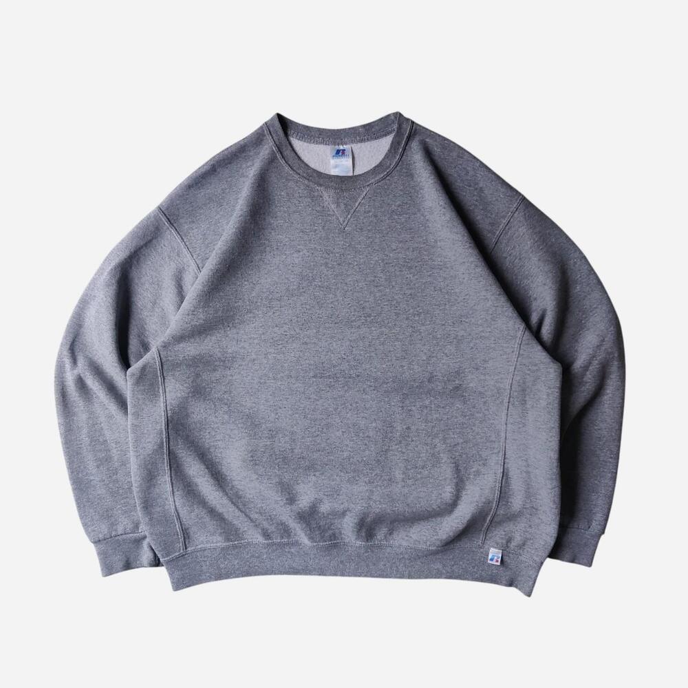 2000s Russell Athletic Gray Blank Crewneck Sweatshirt